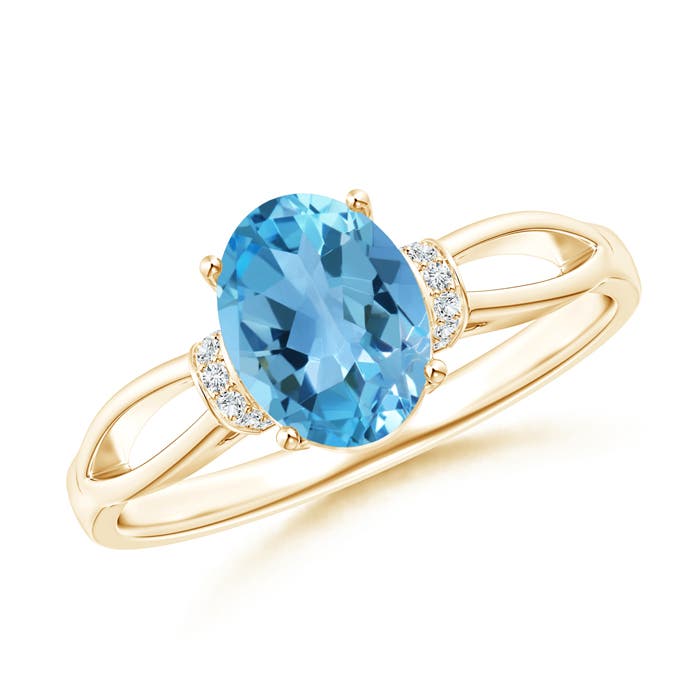 AA - Swiss Blue Topaz / 1.54 CT / 14 KT Yellow Gold