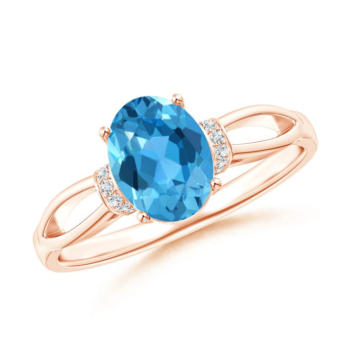 AAA - Swiss Blue Topaz / 1.54 CT / 14 KT Rose Gold