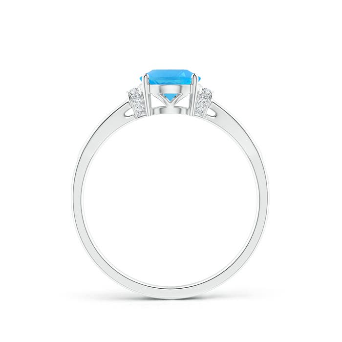 AAA - Swiss Blue Topaz / 1.54 CT / 14 KT White Gold