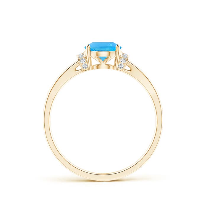 AAA - Swiss Blue Topaz / 1.54 CT / 14 KT Yellow Gold