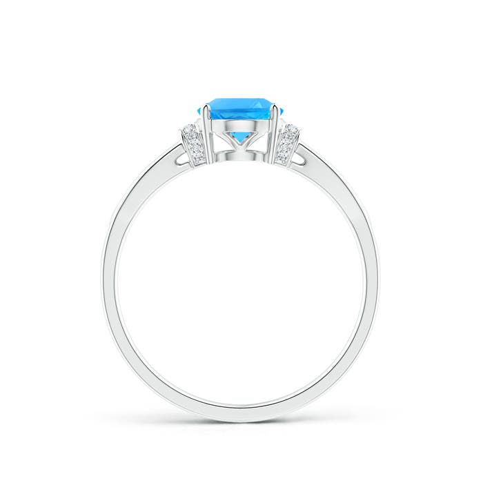 AAAA - Swiss Blue Topaz / 1.54 CT / 14 KT White Gold