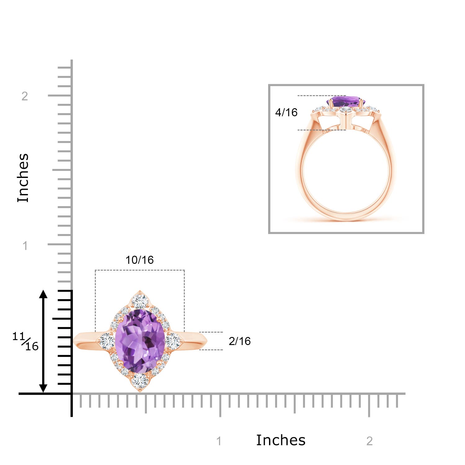 A - Amethyst / 2.65 CT / 14 KT Rose Gold