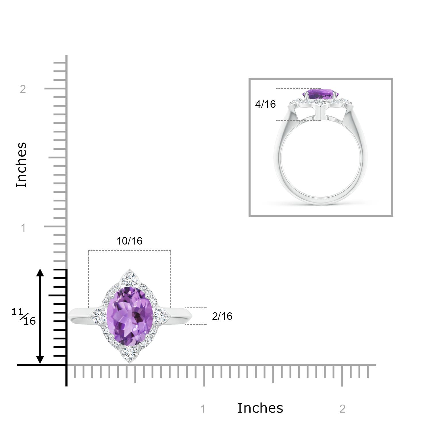 A - Amethyst / 2.65 CT / 14 KT White Gold