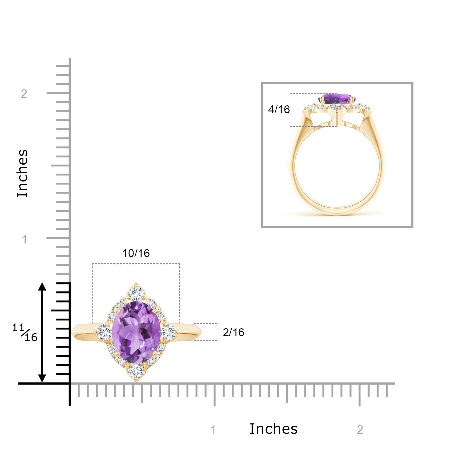 A - Amethyst / 2.65 CT / 14 KT Yellow Gold