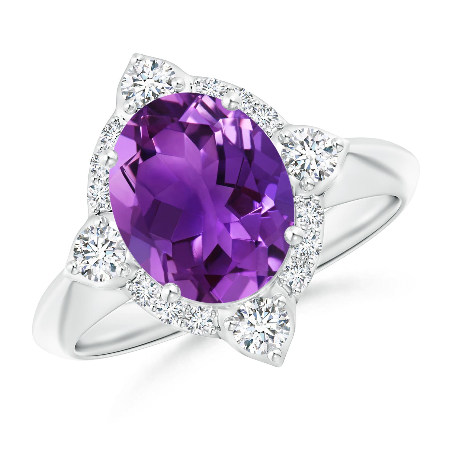 AAAA - Amethyst / 2.65 CT / 14 KT White Gold