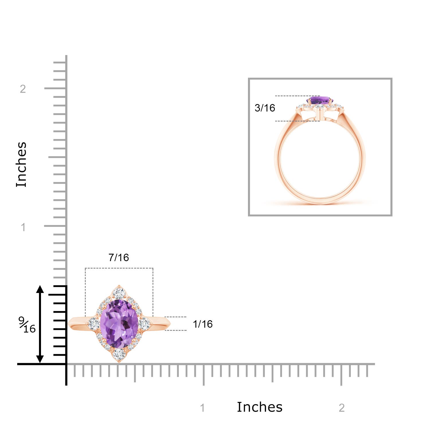 A - Amethyst / 1.35 CT / 14 KT Rose Gold