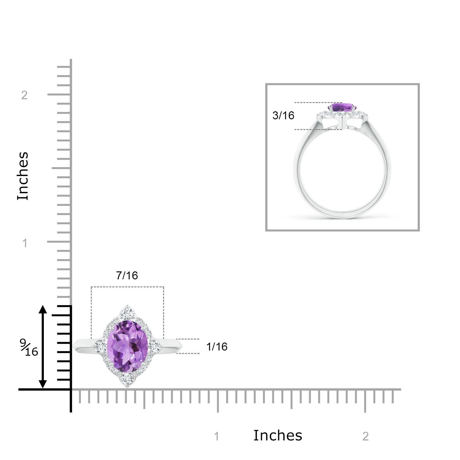 A - Amethyst / 1.35 CT / 14 KT White Gold