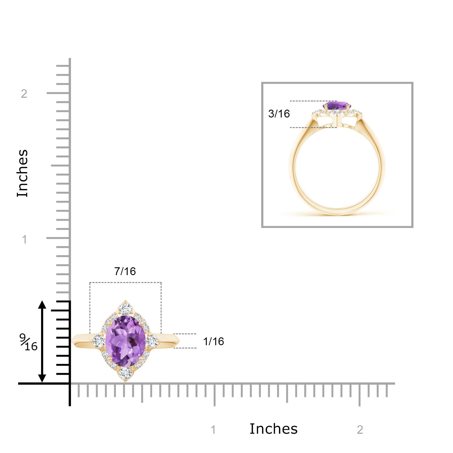 A - Amethyst / 1.35 CT / 14 KT Yellow Gold