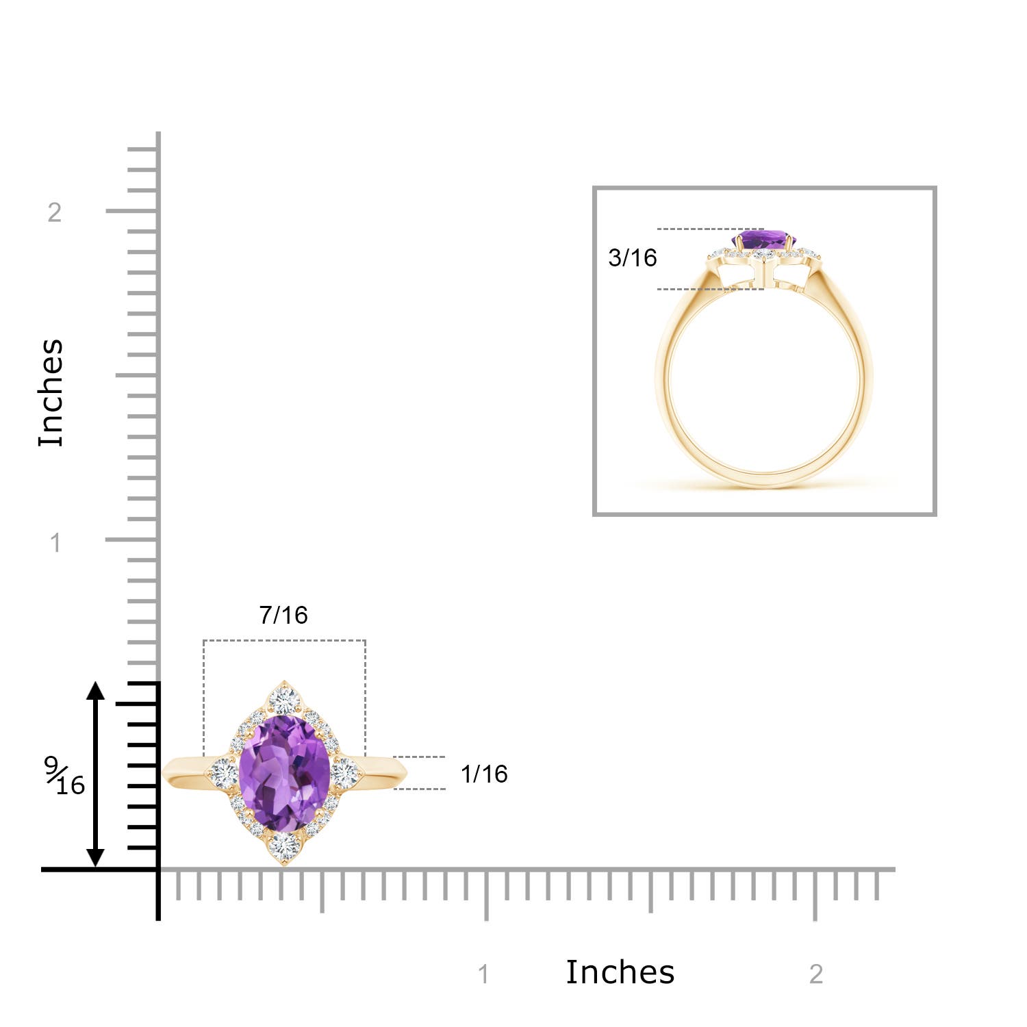 AA - Amethyst / 1.35 CT / 14 KT Yellow Gold