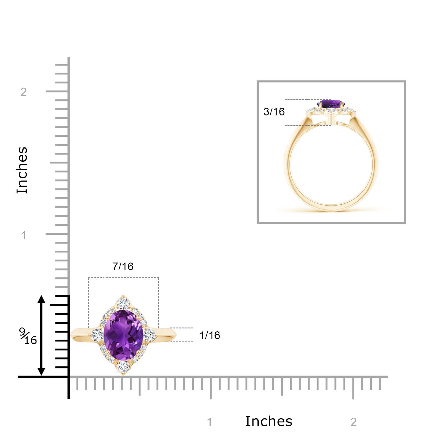 AAAA - Amethyst / 1.35 CT / 14 KT Yellow Gold