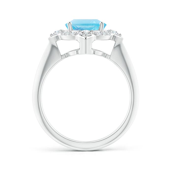 A - Swiss Blue Topaz / 3.62 CT / 14 KT White Gold