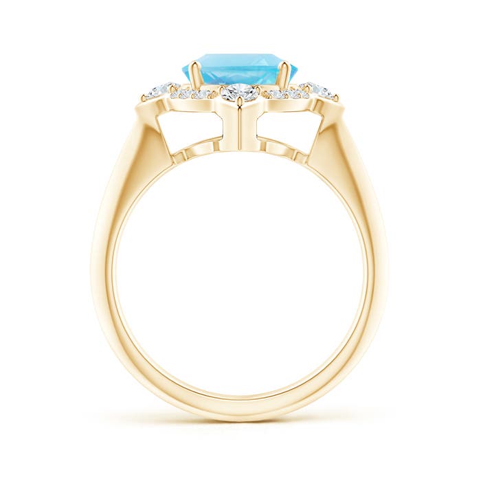 A - Swiss Blue Topaz / 3.62 CT / 14 KT Yellow Gold