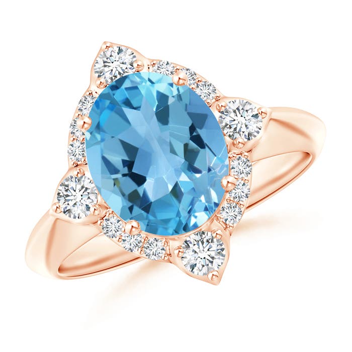 AA - Swiss Blue Topaz / 3.62 CT / 14 KT Rose Gold