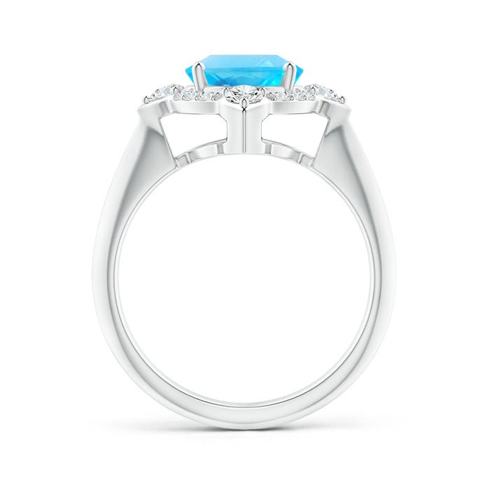 AA - Swiss Blue Topaz / 3.62 CT / 14 KT White Gold