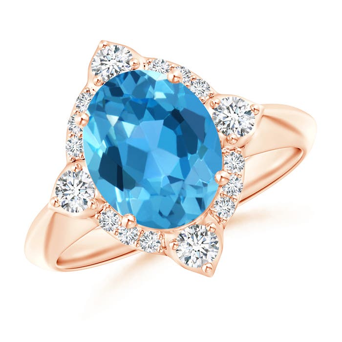 AAA - Swiss Blue Topaz / 3.62 CT / 14 KT Rose Gold