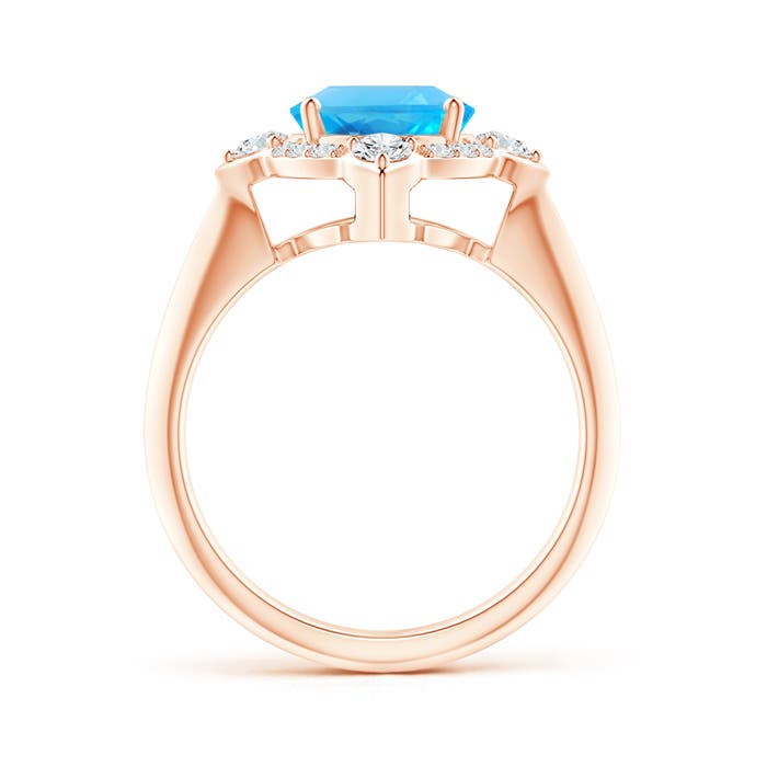 AAA - Swiss Blue Topaz / 3.62 CT / 14 KT Rose Gold