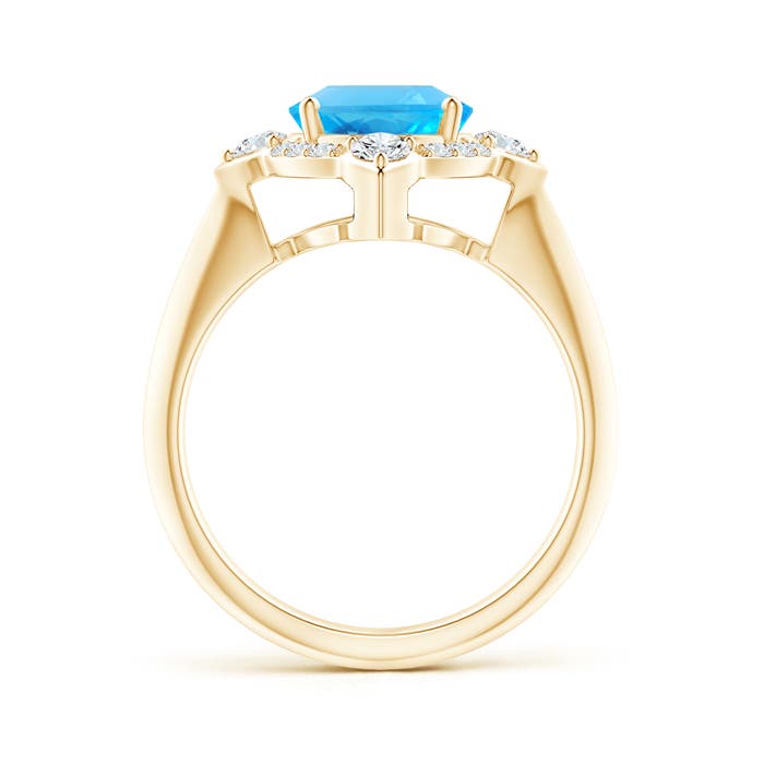 AAA - Swiss Blue Topaz / 3.62 CT / 14 KT Yellow Gold