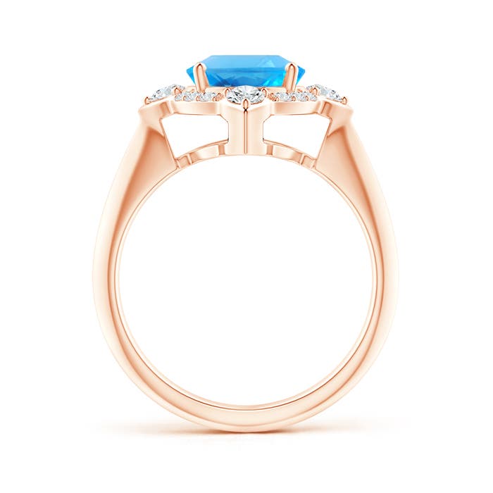 AAAA - Swiss Blue Topaz / 3.62 CT / 14 KT Rose Gold