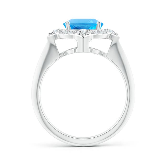 AAAA - Swiss Blue Topaz / 3.62 CT / 14 KT White Gold