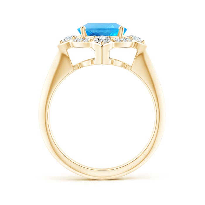 AAAA - Swiss Blue Topaz / 3.62 CT / 14 KT Yellow Gold