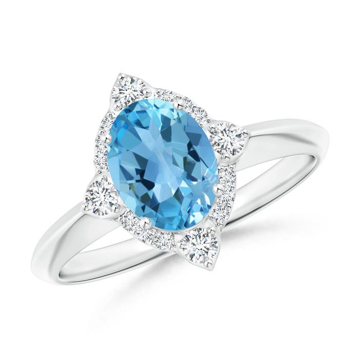 AA - Swiss Blue Topaz / 1.7 CT / 14 KT White Gold