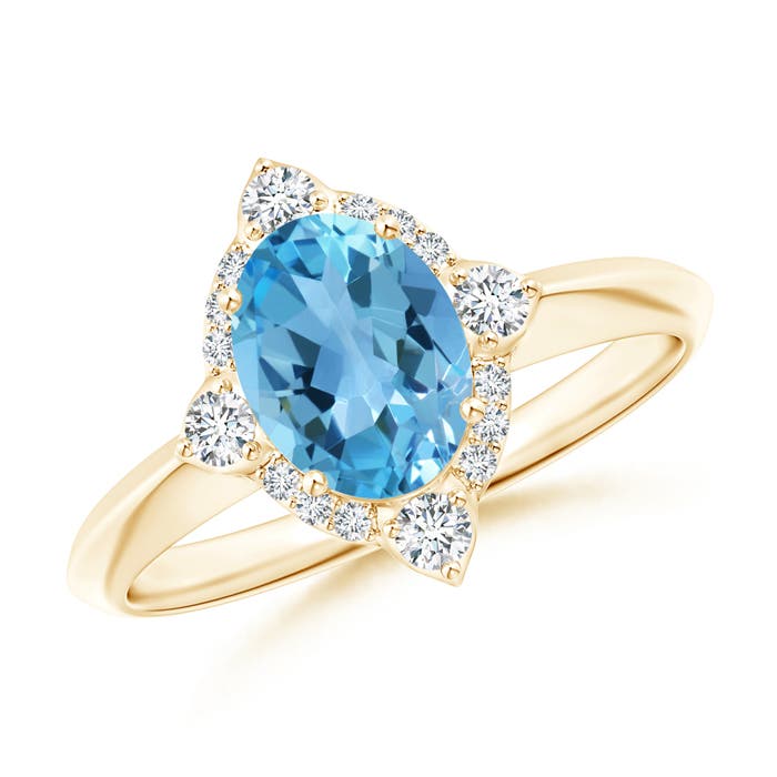 AA - Swiss Blue Topaz / 1.7 CT / 14 KT Yellow Gold