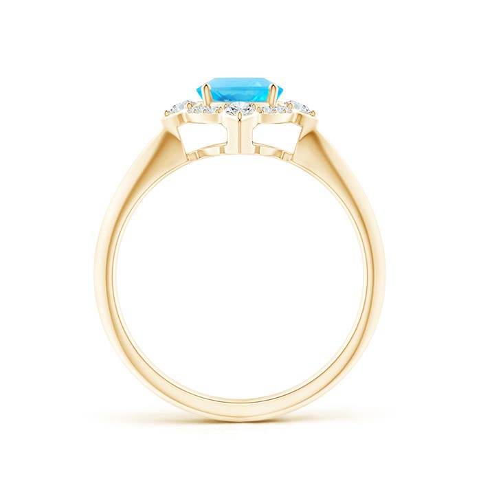 AA - Swiss Blue Topaz / 1.7 CT / 14 KT Yellow Gold