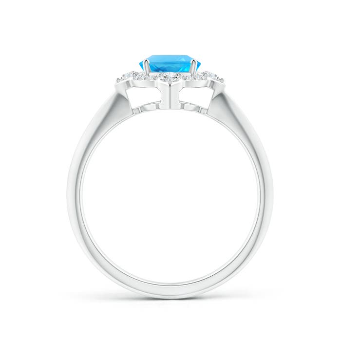 AAA - Swiss Blue Topaz / 1.7 CT / 14 KT White Gold