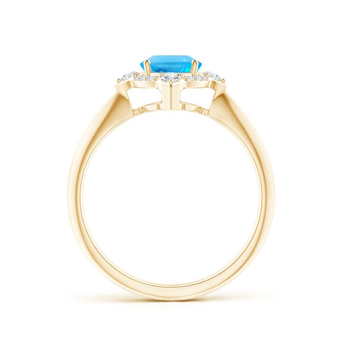 AAA - Swiss Blue Topaz / 1.7 CT / 14 KT Yellow Gold