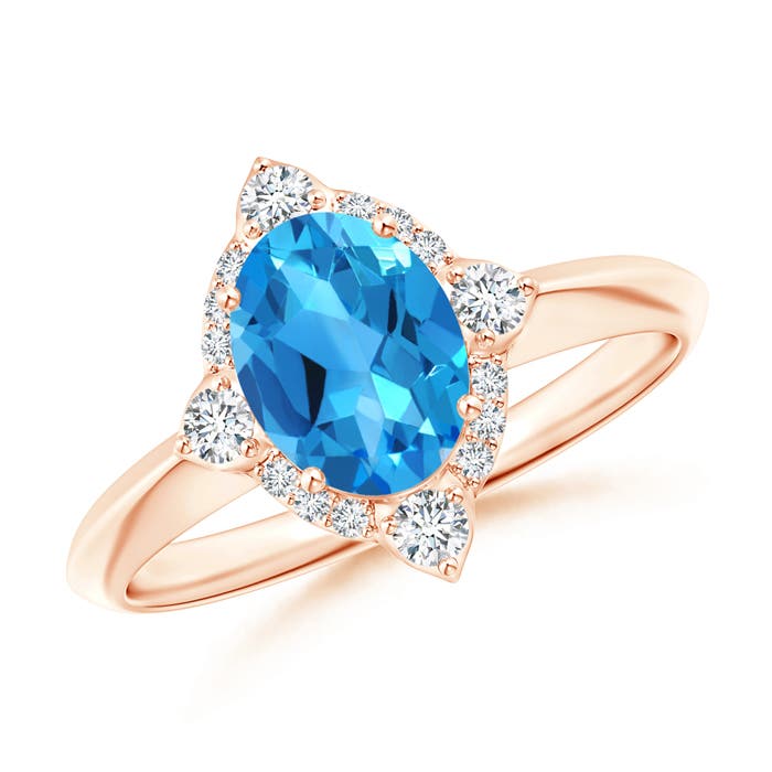 AAAA - Swiss Blue Topaz / 1.7 CT / 14 KT Rose Gold