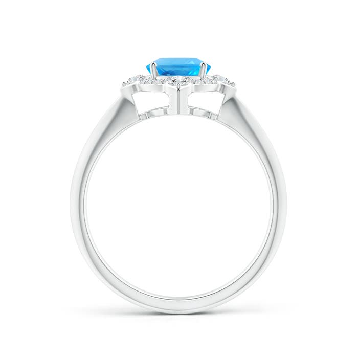 AAAA - Swiss Blue Topaz / 1.7 CT / 14 KT White Gold