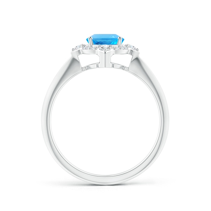 8x6mm AAAA Oval Swiss Blue Topaz Compass Ring with Diamond Halo in White Gold Side-1