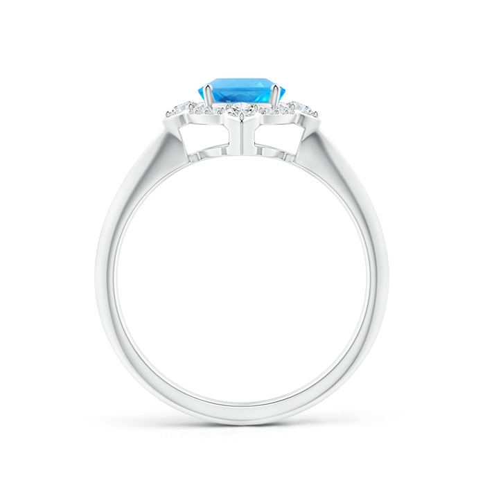 8x6mm AAAA Oval Swiss Blue Topaz Compass Ring with Diamond Halo in White Gold side-1