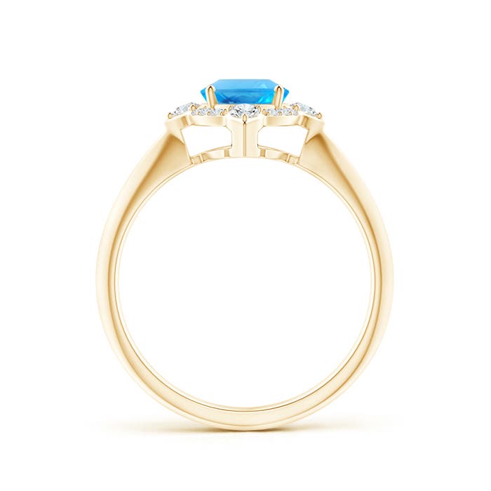 AAAA - Swiss Blue Topaz / 1.7 CT / 14 KT Yellow Gold