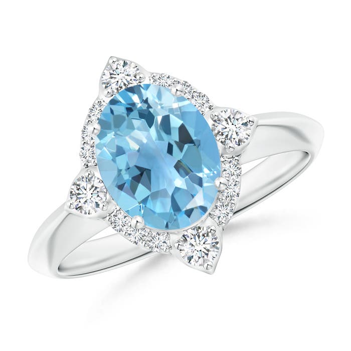 A - Swiss Blue Topaz / 2.51 CT / 14 KT White Gold