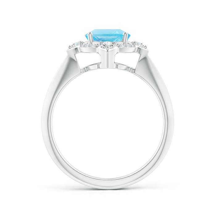 A - Swiss Blue Topaz / 2.51 CT / 14 KT White Gold