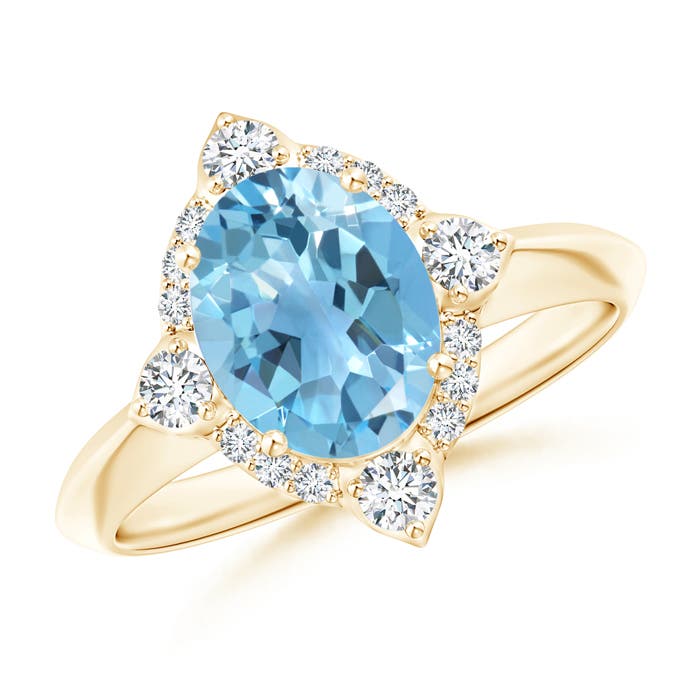 A - Swiss Blue Topaz / 2.51 CT / 14 KT Yellow Gold