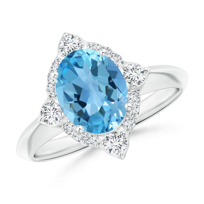 AA - Swiss Blue Topaz / 2.51 CT / 14 KT White Gold