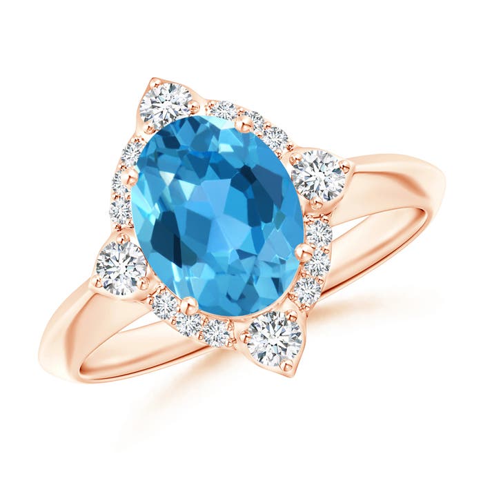 AAA - Swiss Blue Topaz / 2.51 CT / 14 KT Rose Gold