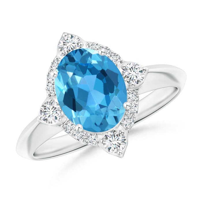 AAA - Swiss Blue Topaz / 2.51 CT / 14 KT White Gold