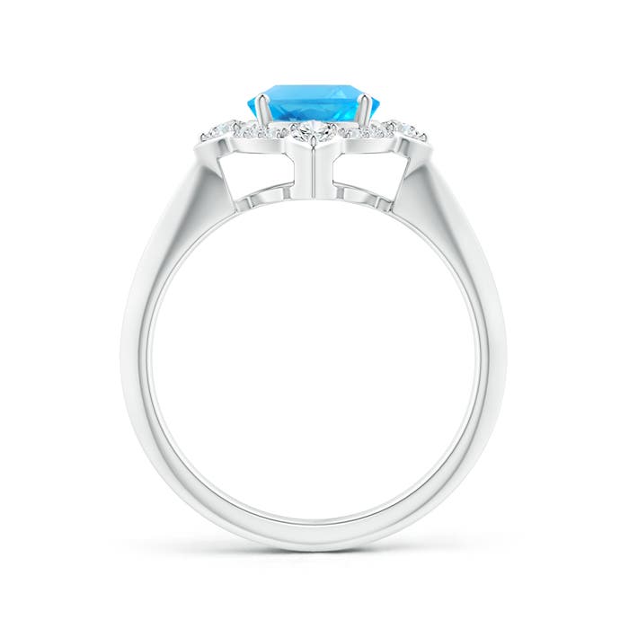 AAA - Swiss Blue Topaz / 2.51 CT / 14 KT White Gold