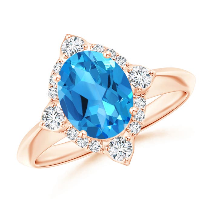 AAAA - Swiss Blue Topaz / 2.51 CT / 14 KT Rose Gold