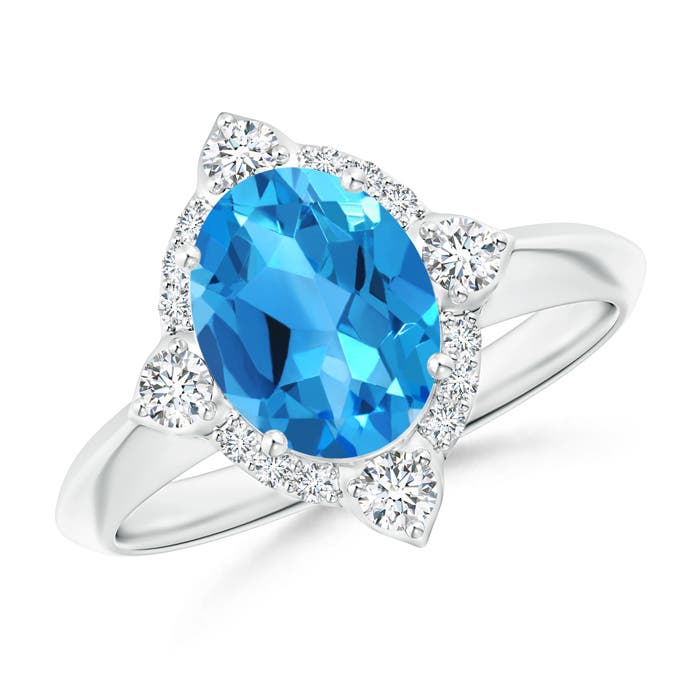 AAAA - Swiss Blue Topaz / 2.51 CT / 14 KT White Gold