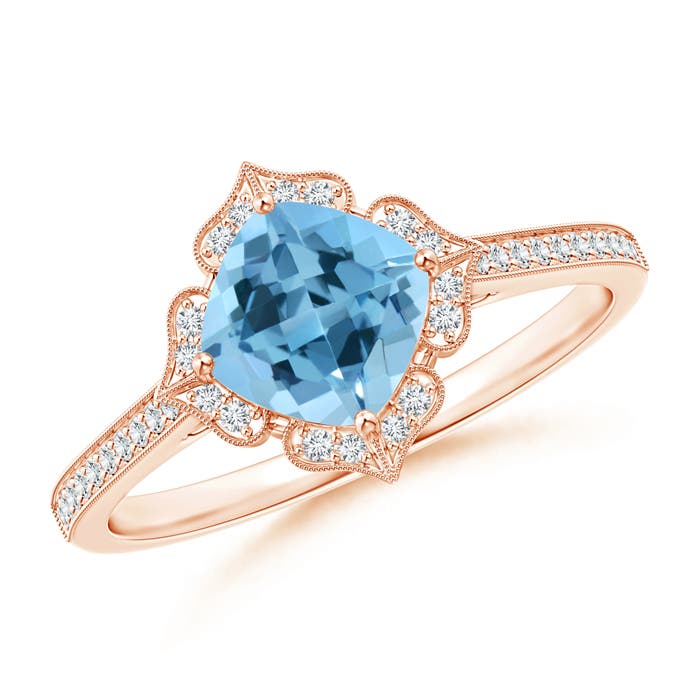 A - Swiss Blue Topaz / 1.22 CT / 14 KT Rose Gold