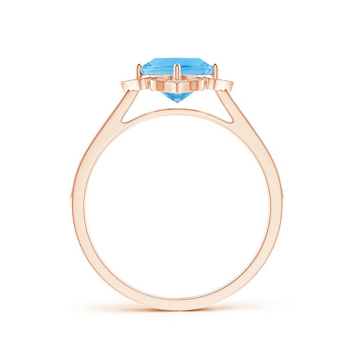 A - Swiss Blue Topaz / 1.22 CT / 14 KT Rose Gold