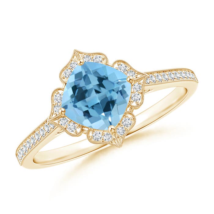 A - Swiss Blue Topaz / 1.22 CT / 14 KT Yellow Gold