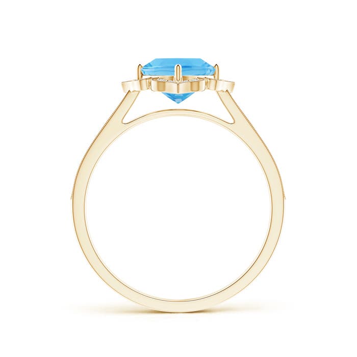 A - Swiss Blue Topaz / 1.22 CT / 14 KT Yellow Gold