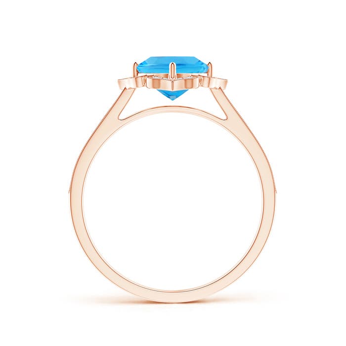 AAA - Swiss Blue Topaz / 1.22 CT / 14 KT Rose Gold