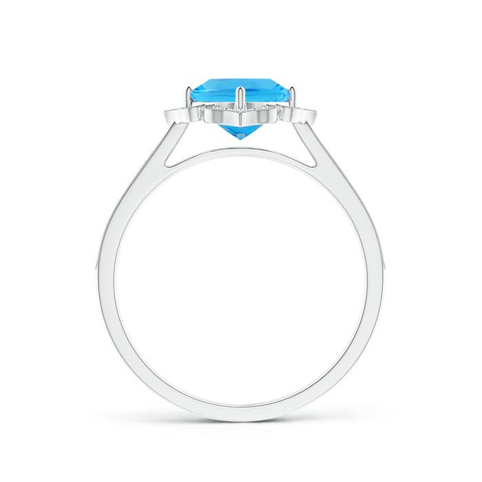 AAA - Swiss Blue Topaz / 1.22 CT / 14 KT White Gold