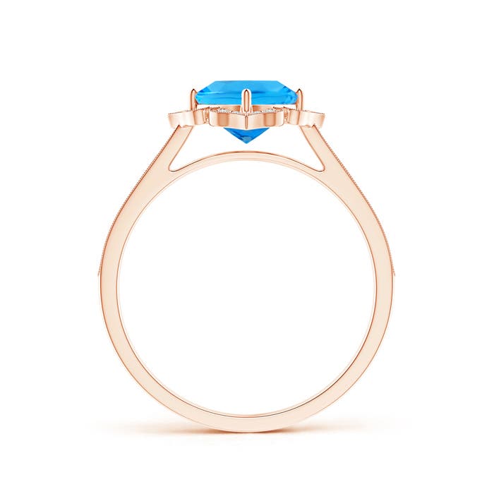 AAAA - Swiss Blue Topaz / 1.22 CT / 14 KT Rose Gold